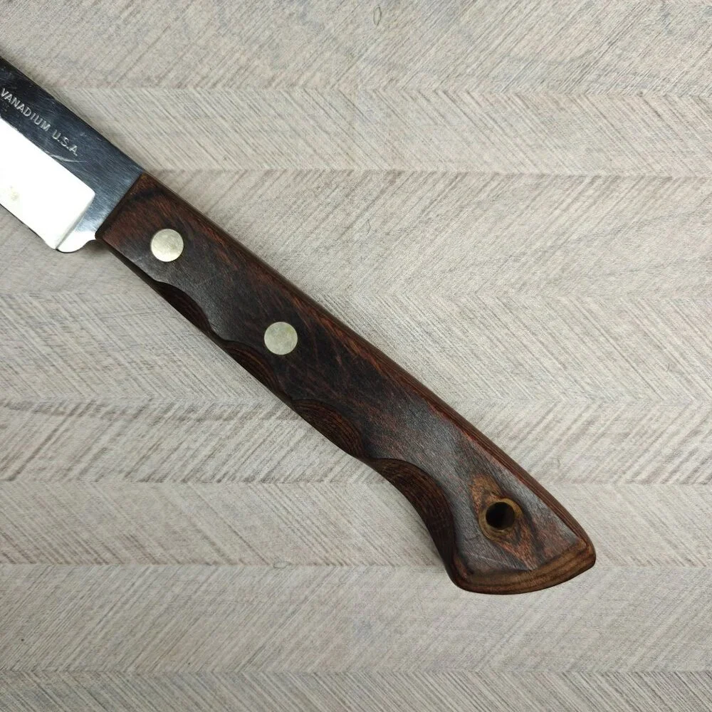 Ekco Flint Stainless Vanadium Carving Slicing Knife With Wood Handle